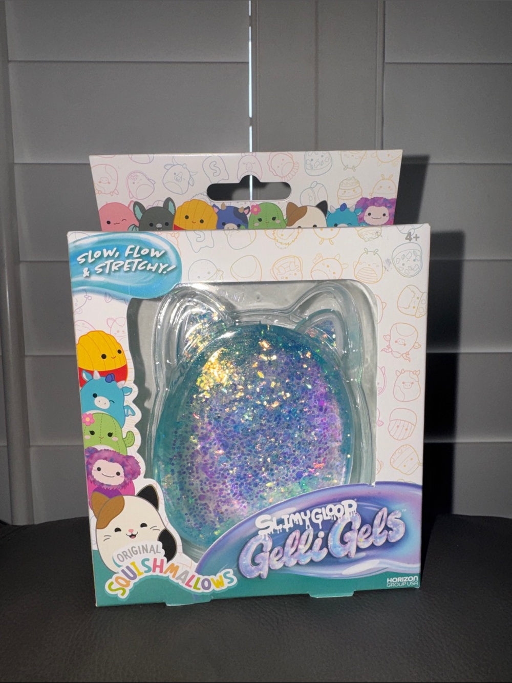 Squishmallows Teal and Purple Glitter Gelli Gels Cat